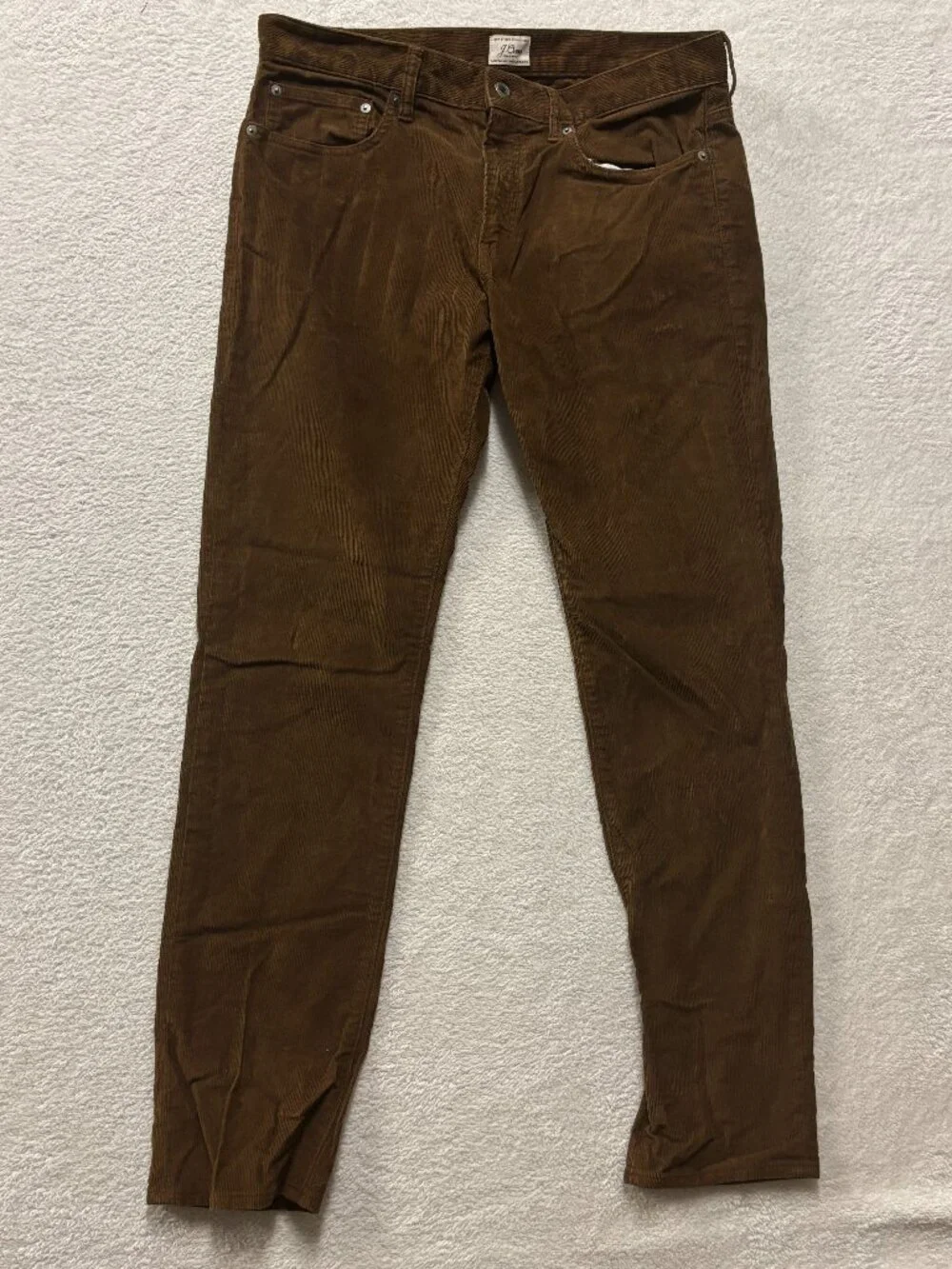 J. Crew 484 Slim Fit Corduroy Pants Mens Size 33x32 Brown Fine Cords Trousers
